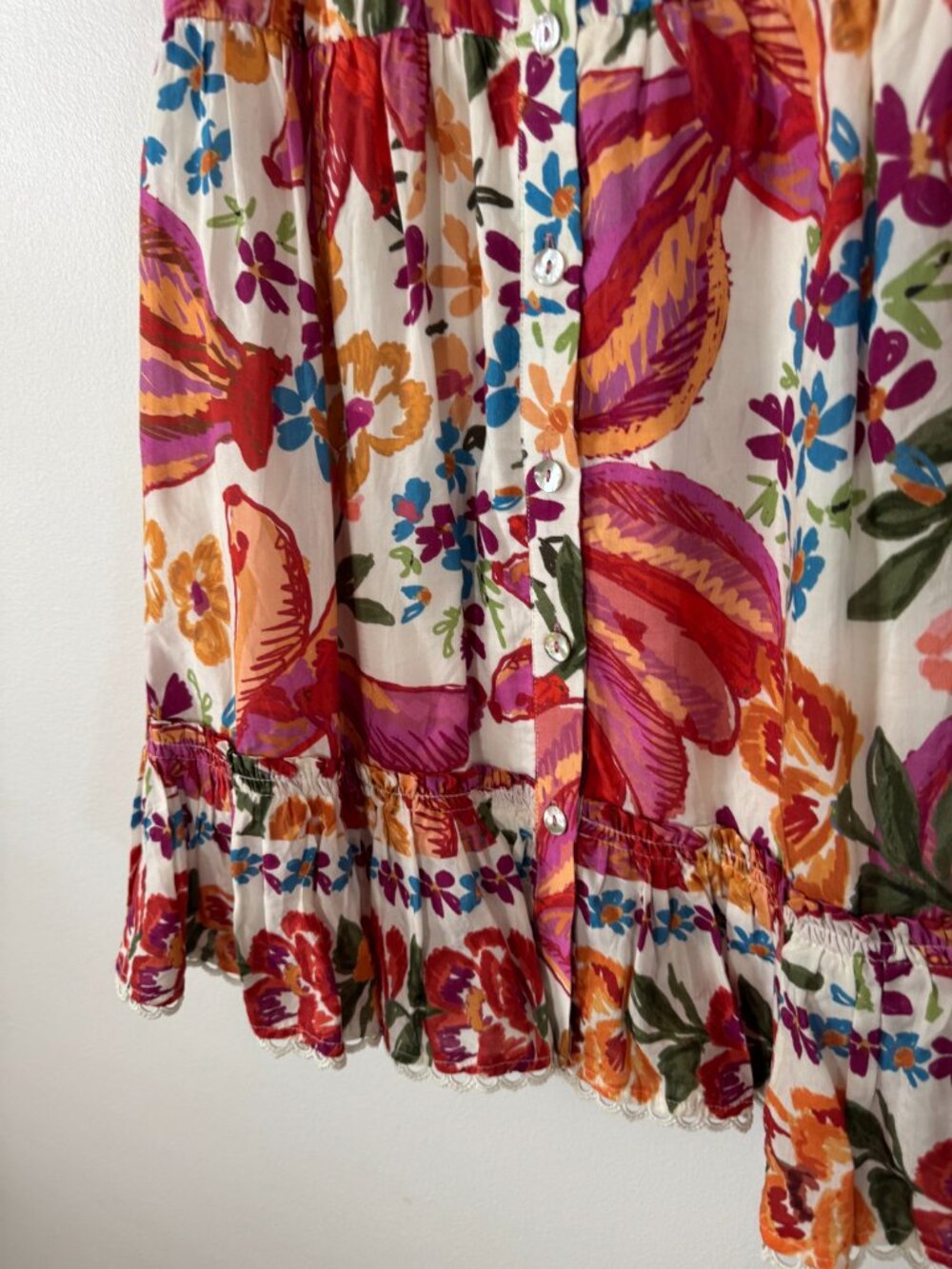 Farm Rio White Spring Bananas Mini Dress NO Belt - Picture 4 of 13